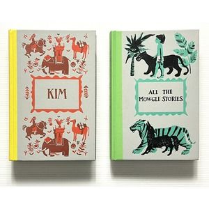 Kim and All the Mowgli Stories by Kipling 2 Books Junior Deluxe Editions HC